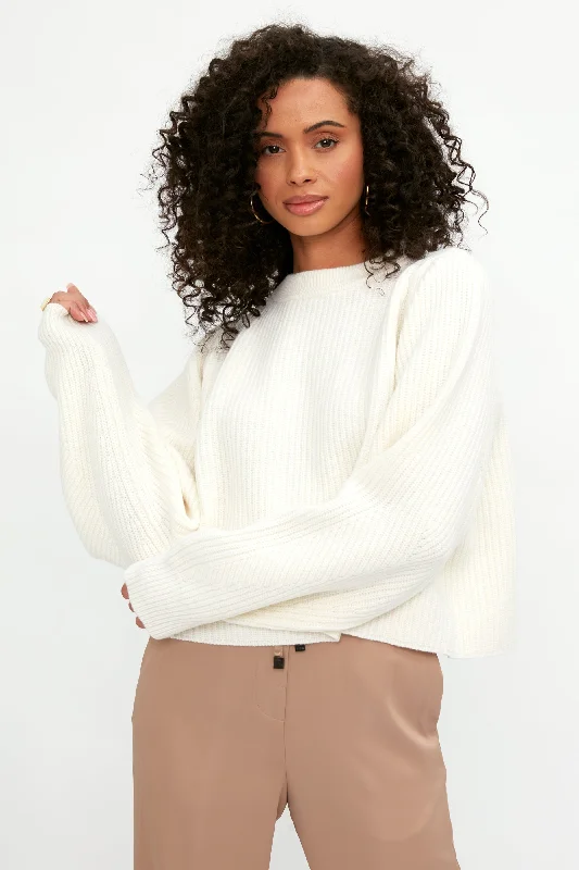 Sweaters in crag-Carded Wool Cropped Kimono Sweater in Candor