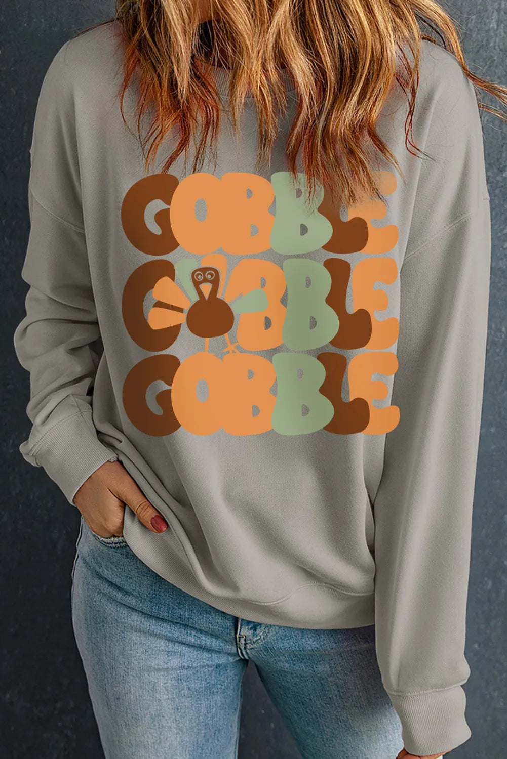 Hoodies & Sweatshirts small batch-Gobble Gobble Gobble Women's Long Sleeve Thanksgiving Graphic Sweatshirt