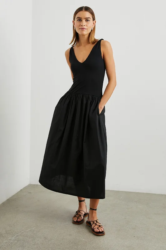 Dresses for ethical brands-FRANCA DRESS - BLACK