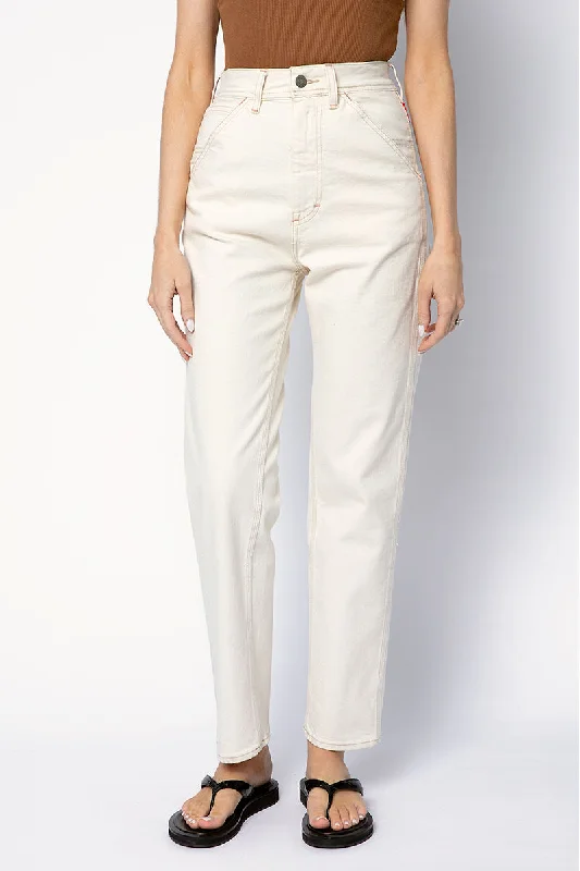 Bottoms with wide legs-Chapel Carpenter Pant in Ecru