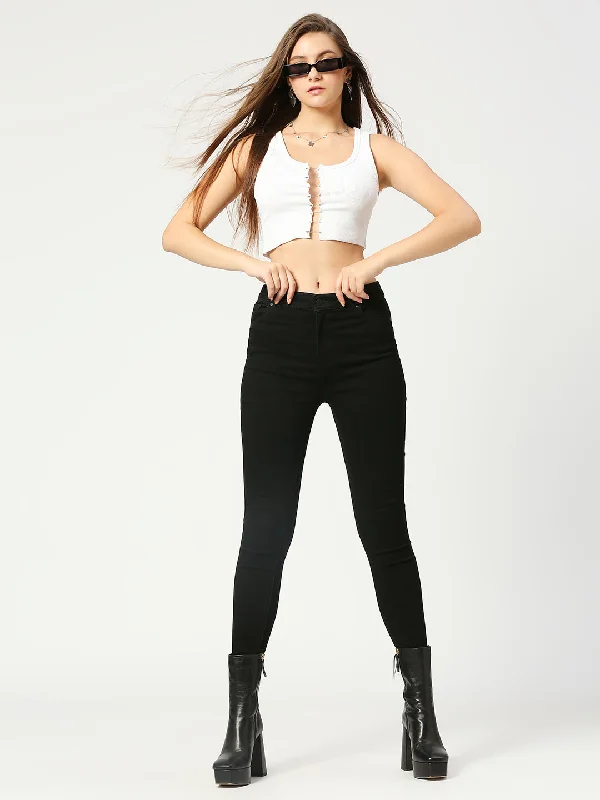 Bottoms for sleek fit-Hanoi High waist Tube Skinny Jeans