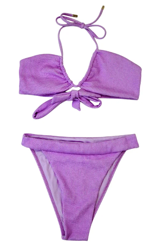 Swimwear padded-Monday Swimwear - Ribbed Texture Bikini Set