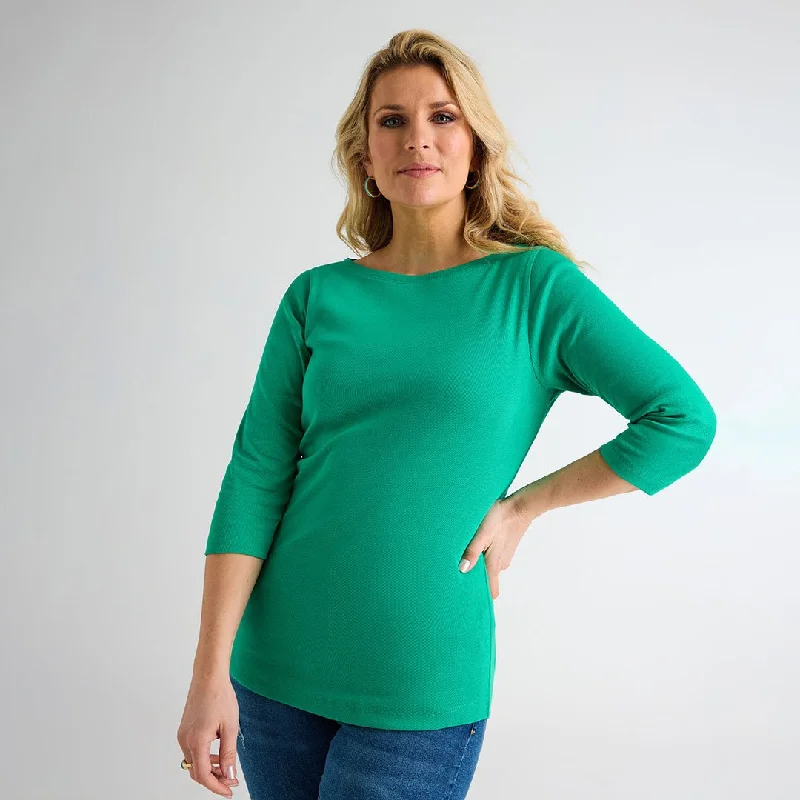 How to repair a lamp-Ladies Mint 3/4 Sleeve Slash Neck Top