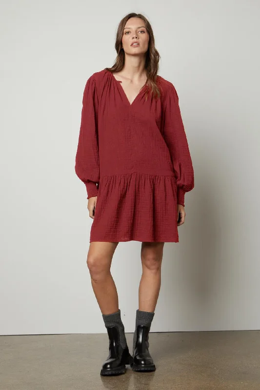 Dresses for casual Fridays-VIVIANA COTTON GAUZE DRESS