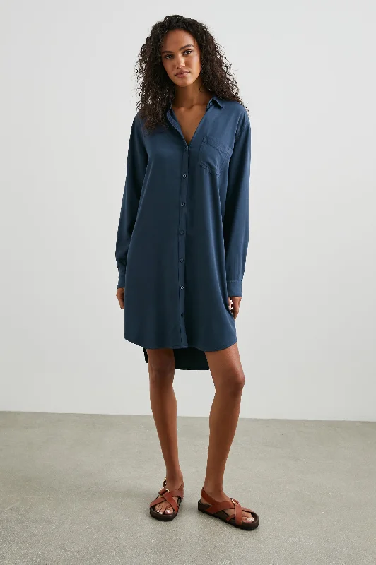 Dresses for edgy fashion-SAWYER DRESS - NAVY