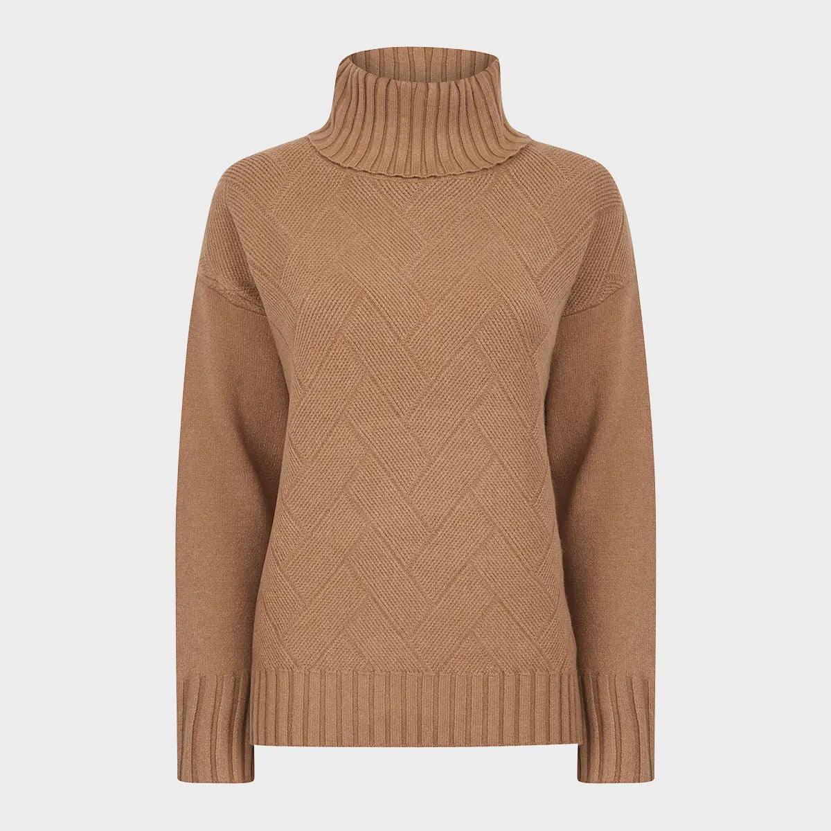 Sweaters in moss-Ladies Roll Neck Jumper