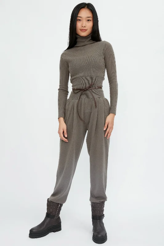 Bottoms in dusk grey-High-Waist Jogger Pant in Militare