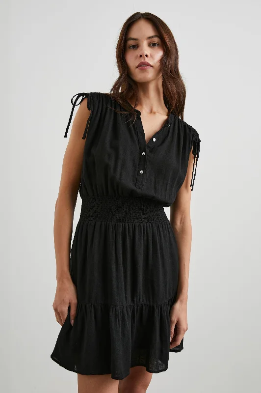 Dresses for interviews-SAMINA DRESS - BLACK