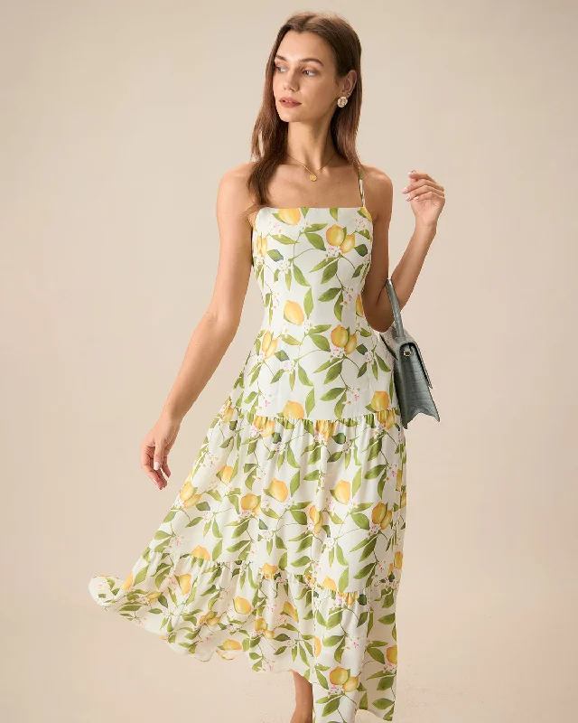 Dresses for flea markets-Women's Floral Ruched Slip Maxi Dress