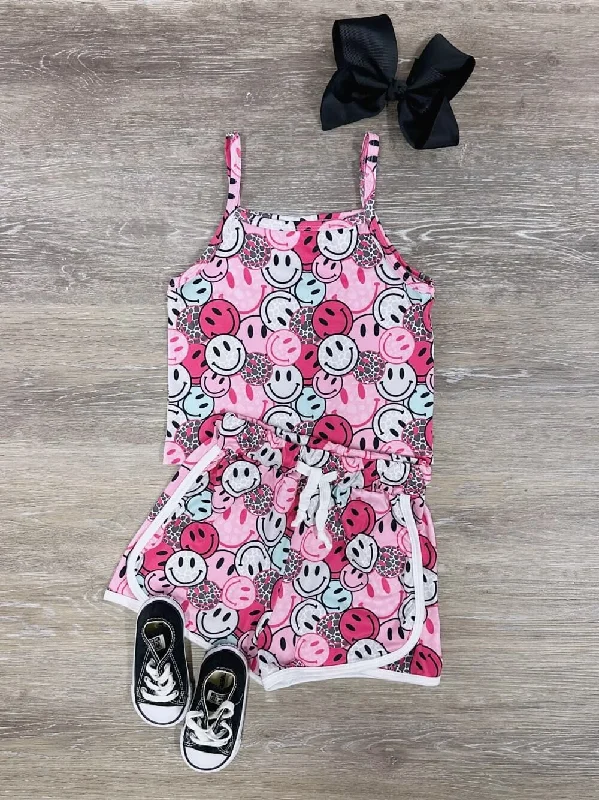 How to plan a river trip-Never Stop Smiling Girls Pink Matching Shorts Set