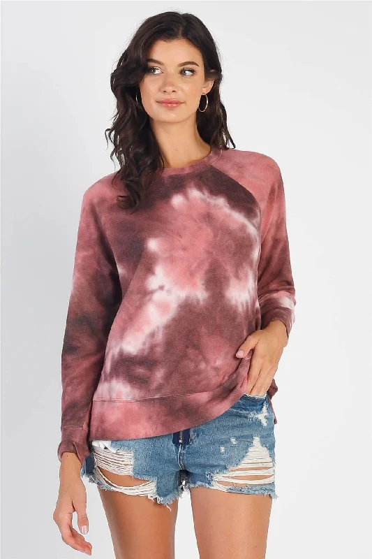 Hoodies & Sweatshirts city-Tie-Dye Round Neck Long Sleeve Sweatshirt