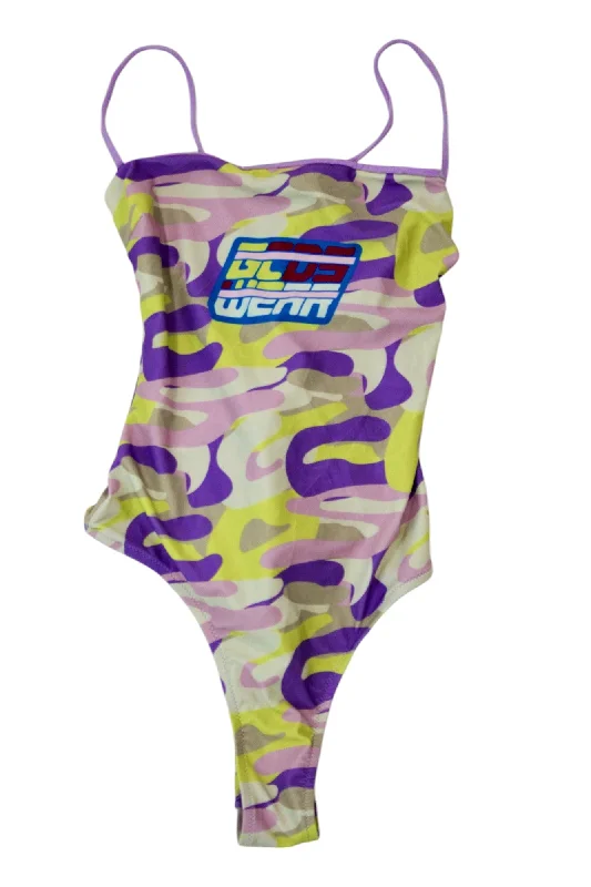 Swimwear for plain fabric-GCDS Wear - Camo Print One Piece