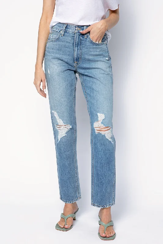 Bottoms in silk-Virginia Slim Jeans in Rolling Waters