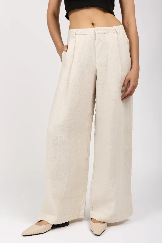 Bottoms in haze-Linen Trouser Pant in Sand