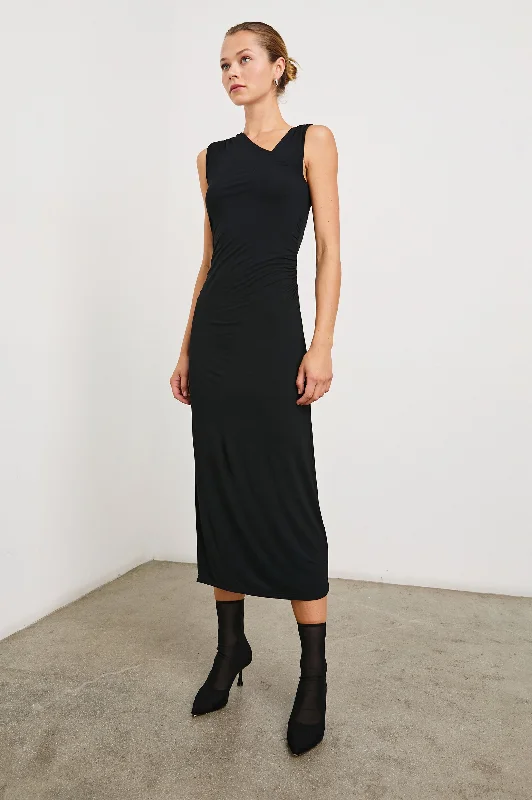 Dresses for movie nights-LOLA DRESS - BLACK ONYX