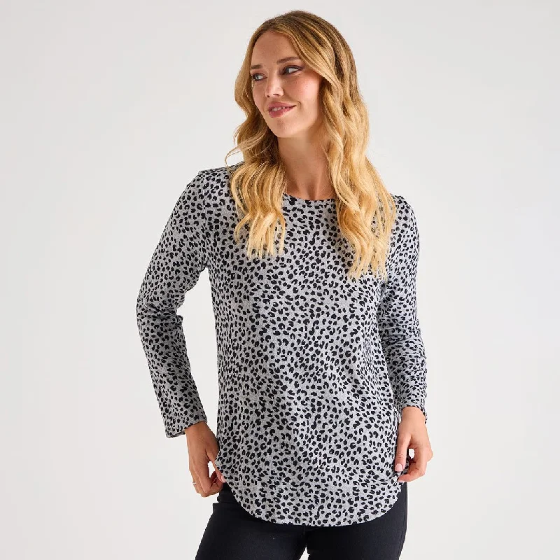 Best online crafting classes-Ladies Grey Leopard Top