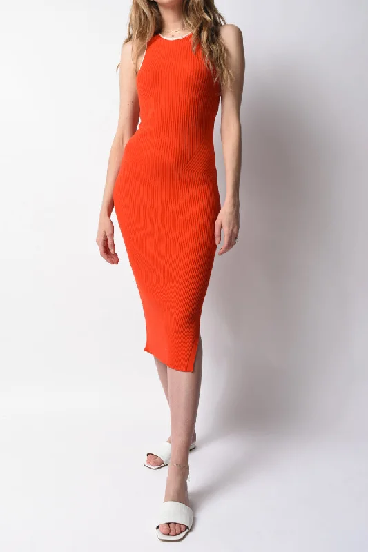 Dresses for expat gatherings-Kishi Seamless Tank Dress in Orange Flame