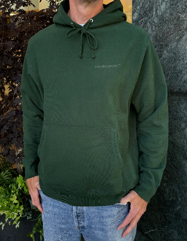 Hoodies & Sweatshirts waterproof-Monochrome Embroidered Everyday Hoodie in Forest Green