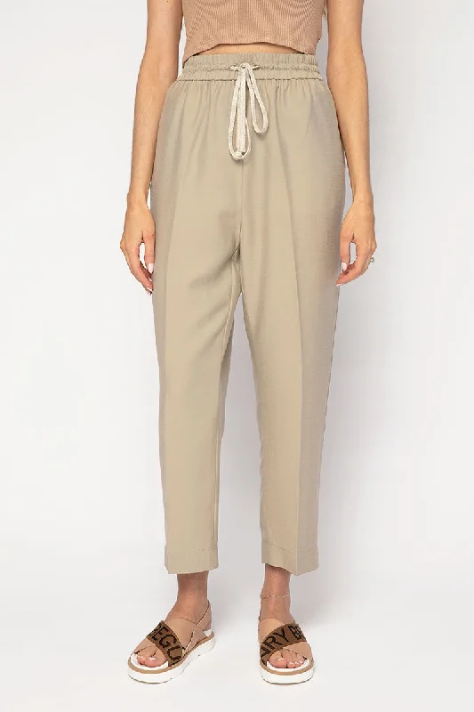 Bottoms for layering-Sand-Washed Drawstring Pants in Khaki