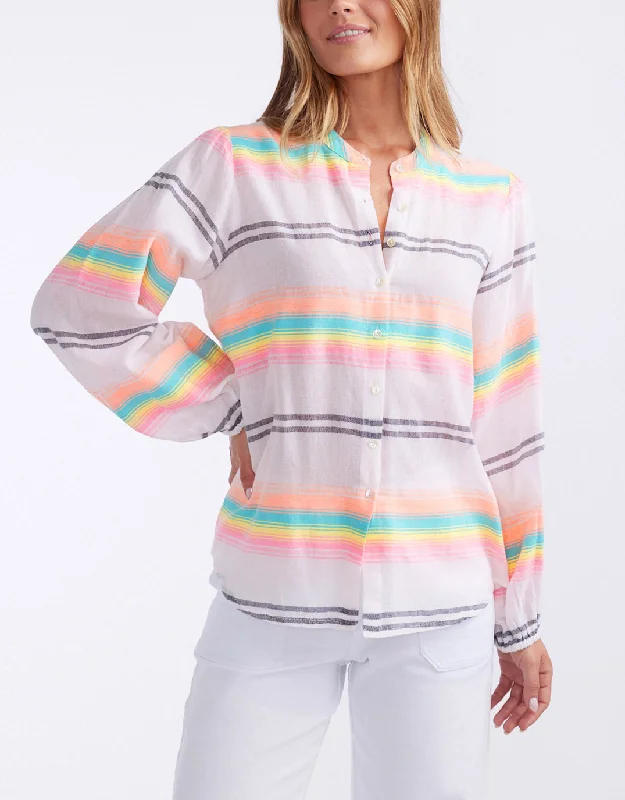 Women's Clothing printed-Malibu Blouse - Neon Rainbow