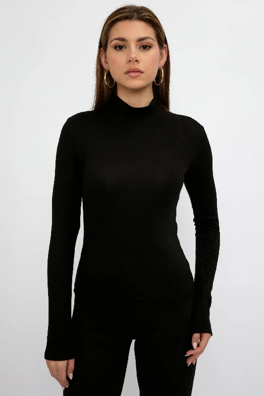 Women's Clothing rock-Verona Turtleneck in Jet Black