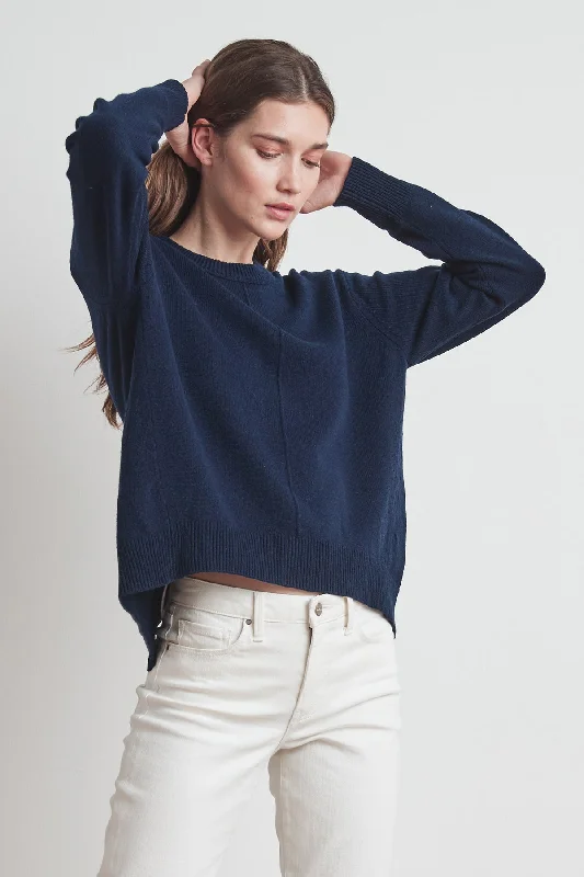 Sweaters for tournaments-CLARISSA WOOL BLEND SPLIT HEM SWEATER