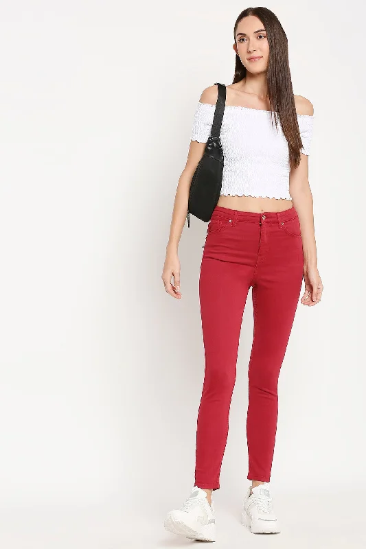 Bottoms in pewter-Vienna Teracotta Highwaist Skinny Jeans