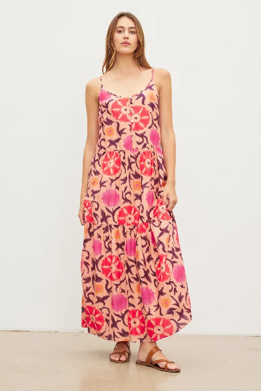 Dresses for luxury fashion-KATE PRINTED SILK COTTON VOILE TANK DRESS