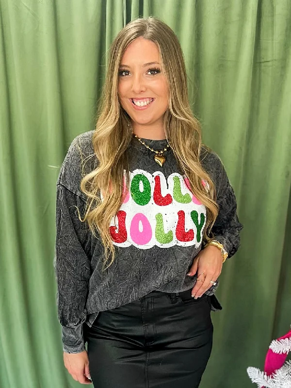 Hoodies & Sweatshirts road trip-Holly Jolly Mineral Wash Sweatshirt