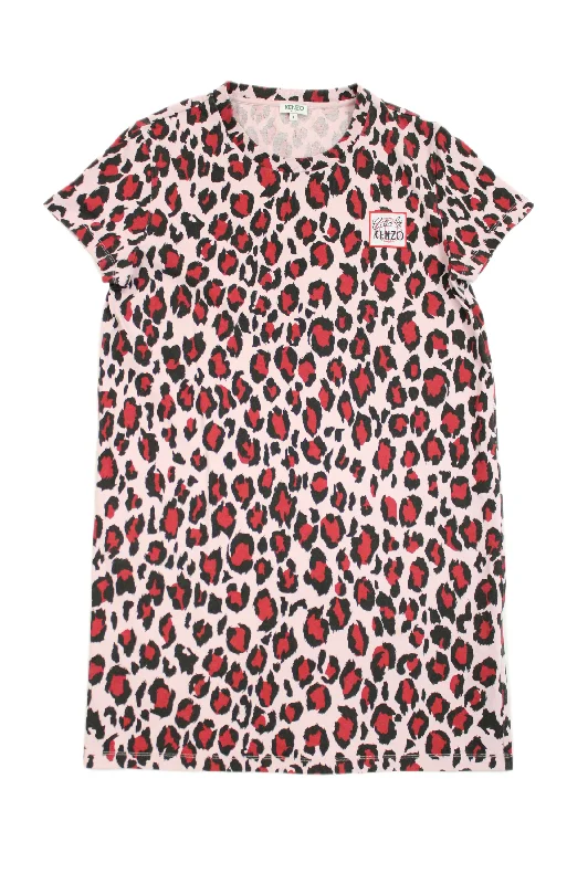 Dresses for fitted styles-Kenzo Paris - Leopard Print T-Shirt Dress