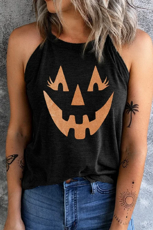 Essential travel packing list-Jack-O'-Lantern Graphic Tank Top