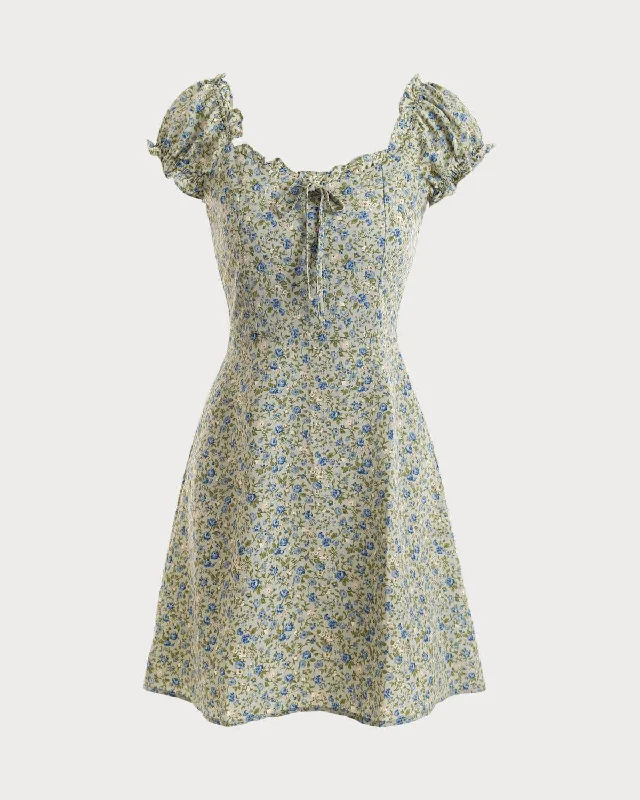 Dresses for hostels-The Ruffle Edge Floral Mini Dress