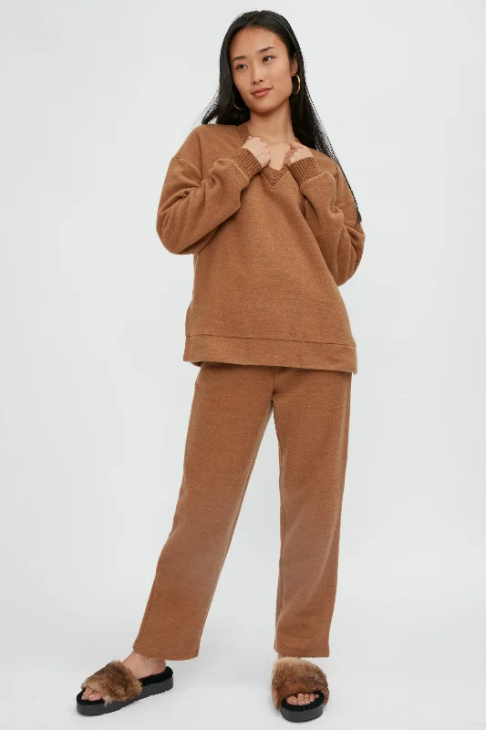 Bottoms in shell-Beira Jersey Trouser Pant in Camel