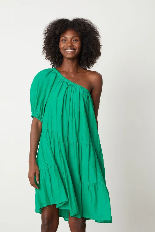 Dresses for girls night out-TRISH SILK COTTON VOILE DRESS