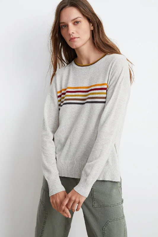 Sweaters with flared hems-MELODY CREW NECK SWEATER