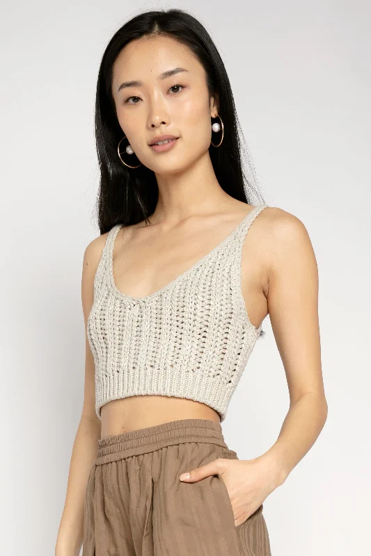 How to improve posture-Cropped Cotton Tank Top in Bamboo