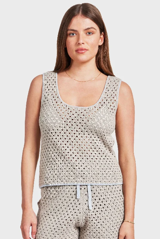 Women's Clothing denim-Farrah Crochet Tank