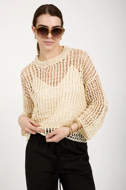 Sweaters in slope-Silk Knit Sweater in Avorio