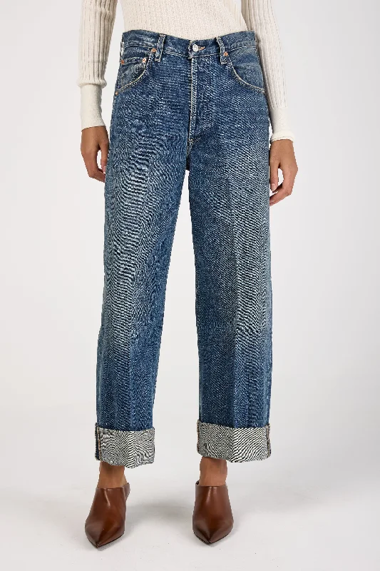 Bottoms with wave pattern-Ayla Baggy Jean in Brielle