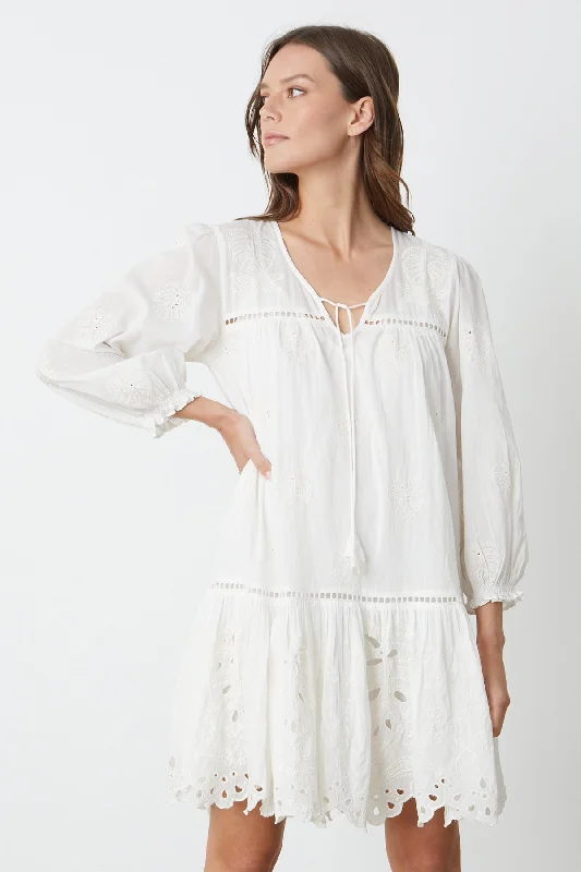 Dresses for Halloween-RENEE EMBROIDERED COTTON DRESS