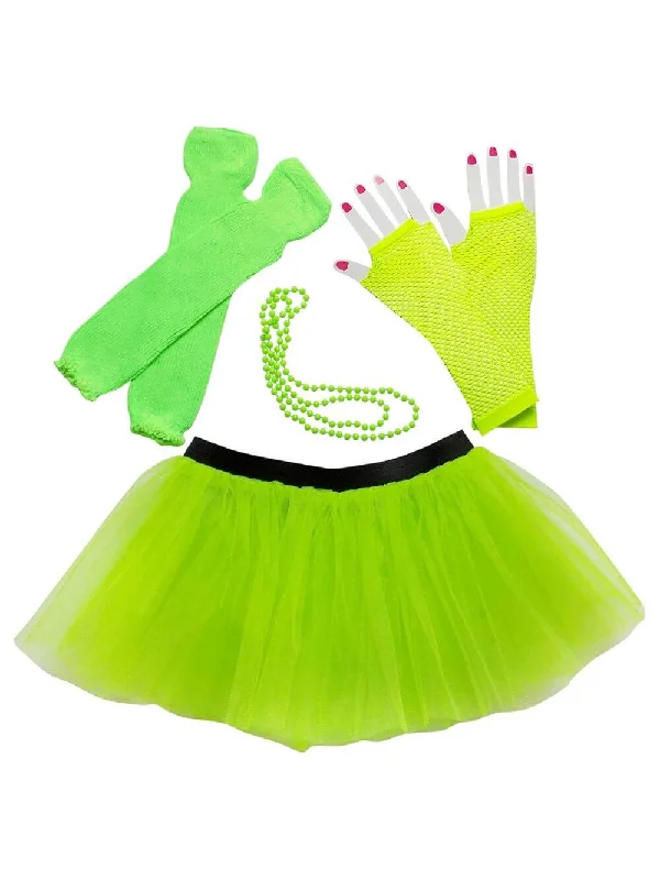 Resources for learning programming online-80s Costume for Teens or Women in Neon Lime Green with Tutu & Accessories