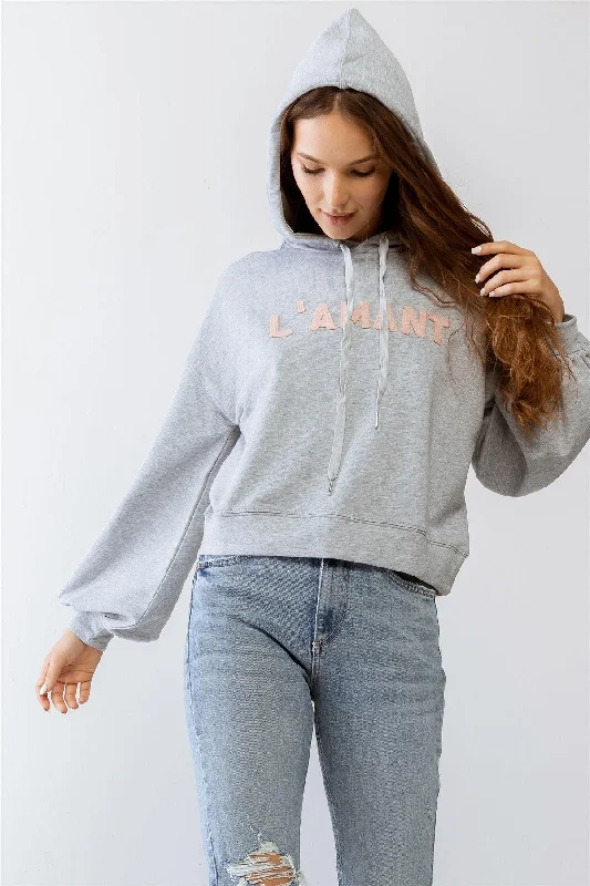 Hoodies & Sweatshirts viral-"L'AMANT" Print Long Sleeve Hoodie Sweatshirt /1-2-2-1