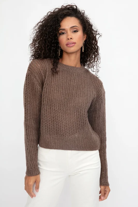 Sweaters for landscape painting-Marci Cashmere Sweater in Swiss Brown