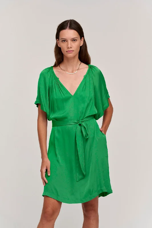 Dresses for beach-SUZANNA SATIN VISCOSE DRESS