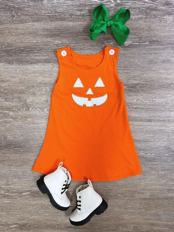 Dresses for seasonal sales-Pumpkin Orange Girls Jumper Dress