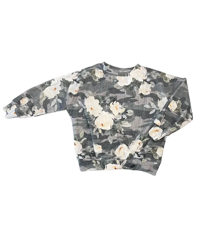 Sweaters for jewelry making-Oversized Sweater - Floral Camo