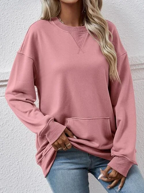 Hoodies & Sweatshirts playful-Long Sleeve Pocket Sweatshirt