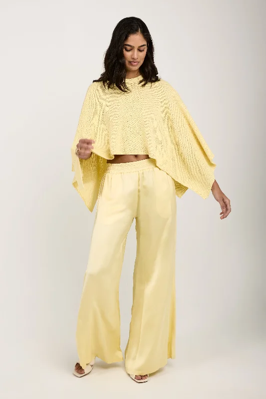 Bottoms in mist-Wide Leg Viscose Pant in Yellow