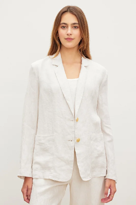 Jackets for trendy-LENNY HEAVY LINEN BLAZER