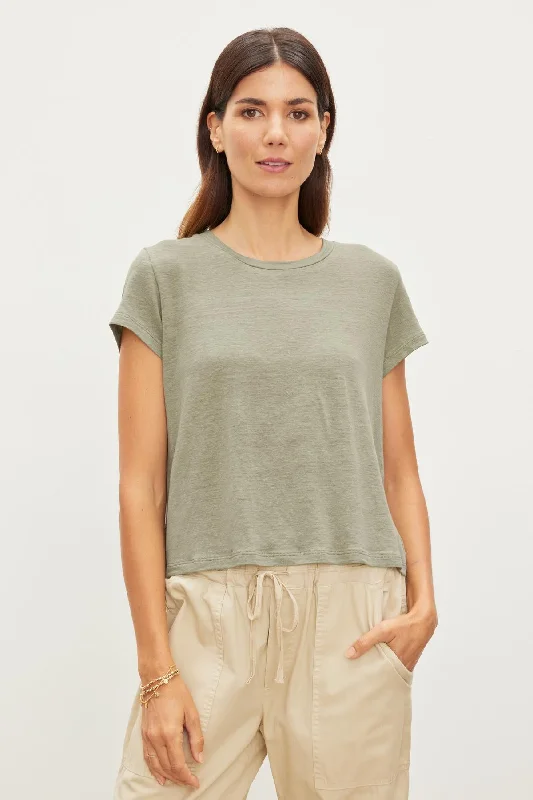 Tips for selling handmade crafts-CASEY LINEN KNIT CREW NECK TEE